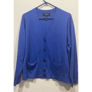 Lands' End Outfitters Womens Size XL Blue Cardigan Sweater